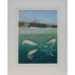 Ice Fishing Print "Salmon Wiggle" (Salmon)